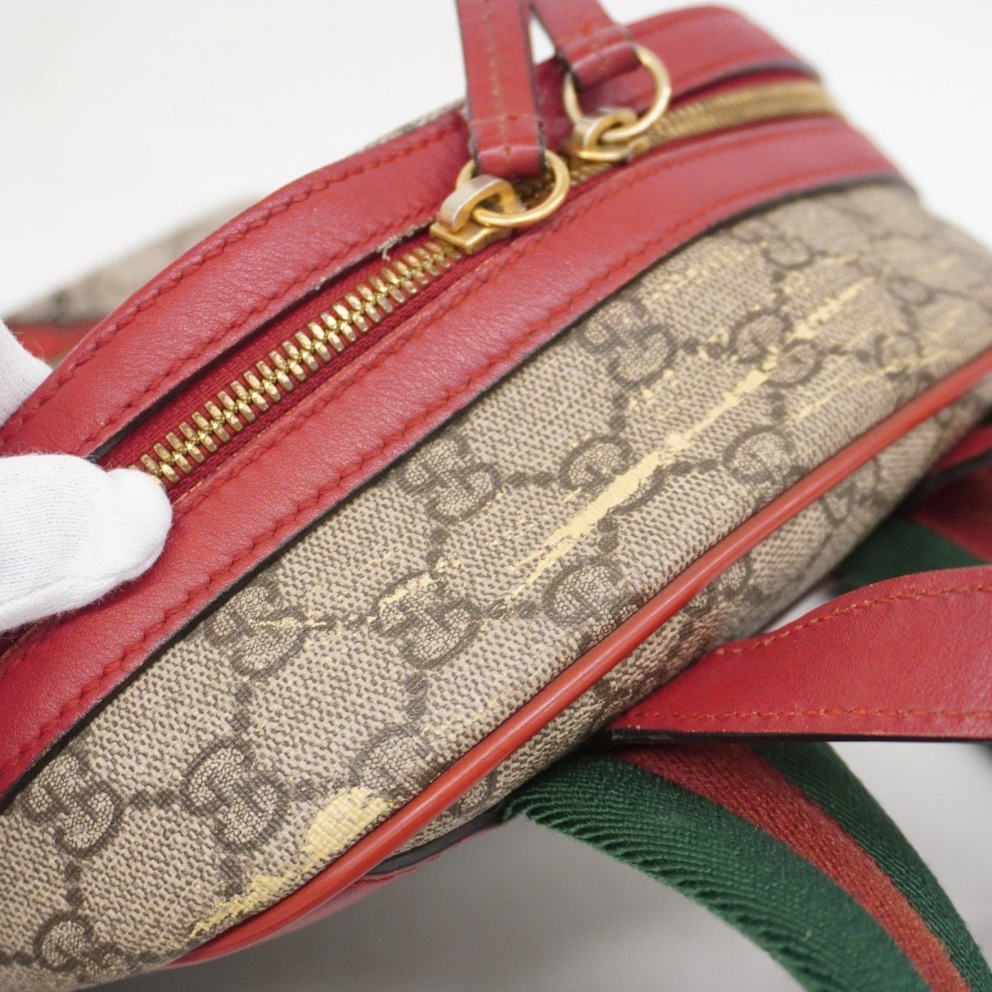 Gucci Backpack/Daypack Gg Supreme Sherry Line 427042 Beige Red