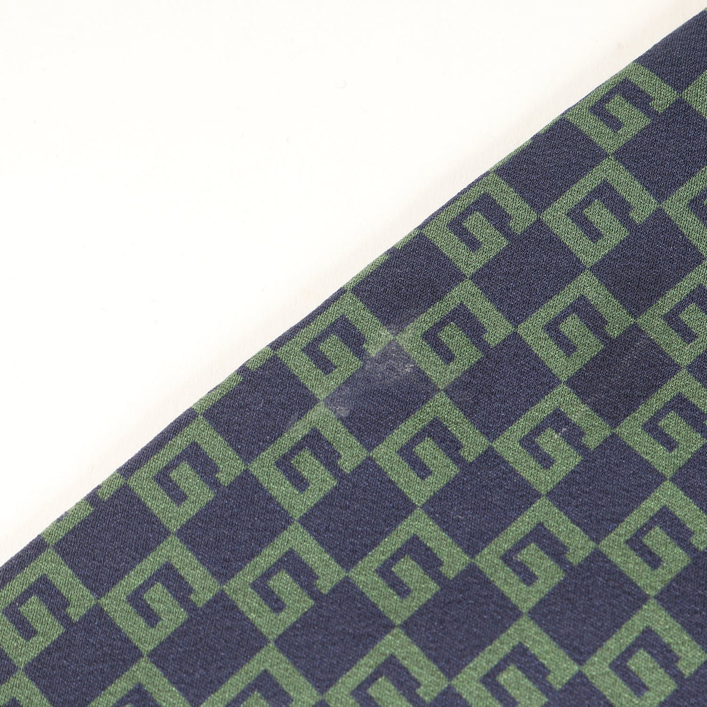 Gucci G Checkered Silk Tie In Navy Blue For Men