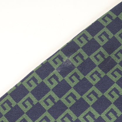 Gucci G Checkered Silk Tie In Navy Blue For Men