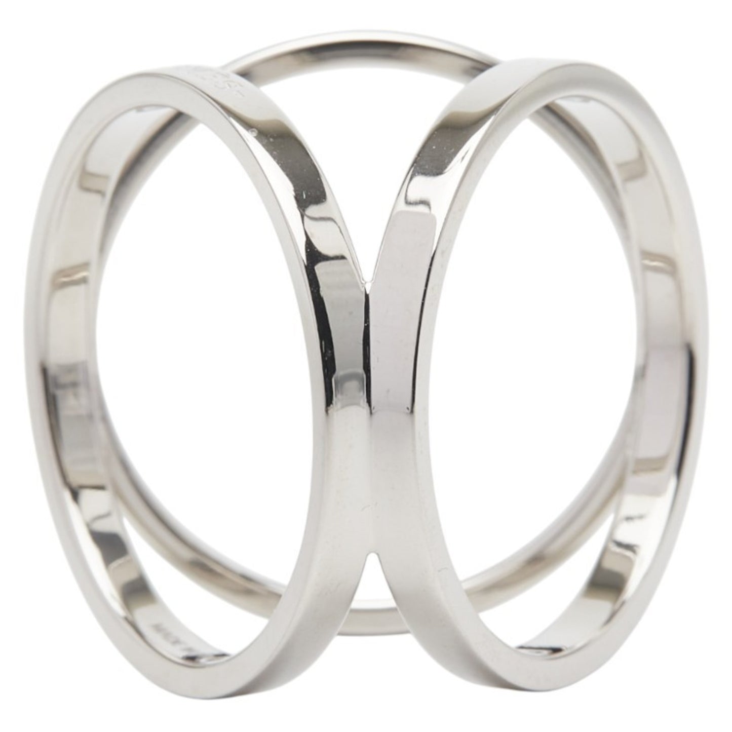Hermes Trio Scarf Muffler Ring Silver Metal