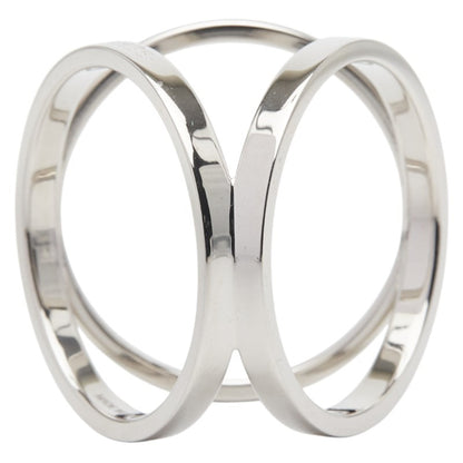 Hermes Trio Scarf Muffler Ring Silver Metal