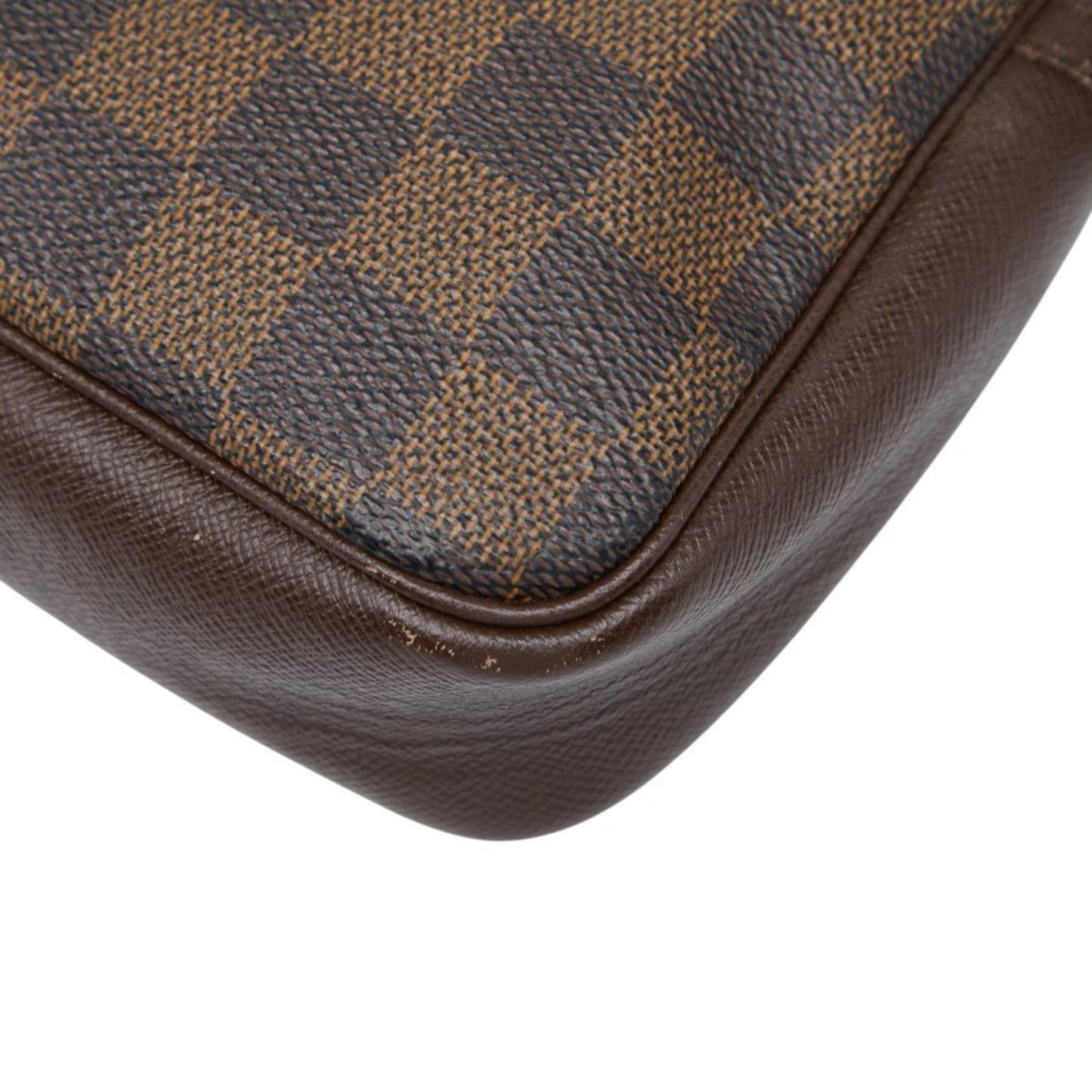 Louis Vuitton Damier Truss Makeup Accessory Pouch Shoulder Bag N51982 Brown Leather