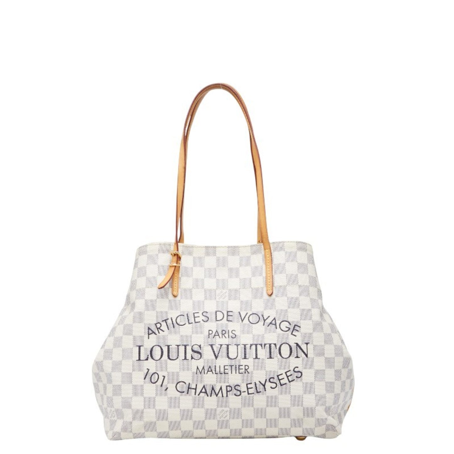 Louis Vuitton Damier Azur Cabas Mm Handbag Tote Bag N41375 White Leather