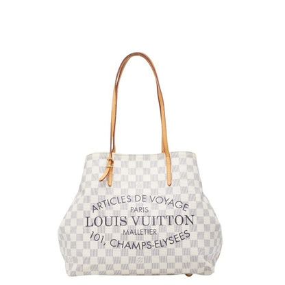 Louis Vuitton Damier Azur Cabas Mm Handbag Tote Bag N41375 White Leather