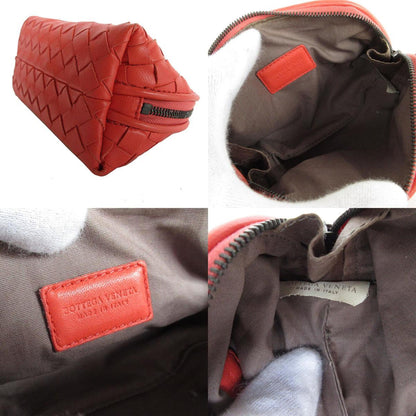 Bottega Veneta Pouch Bag Intrecciato Leather Orange Pink