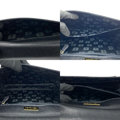 Yves Saint Laurent Logo Hardware Leather 2-Way Shoulder Bag/Handbag Black 31064