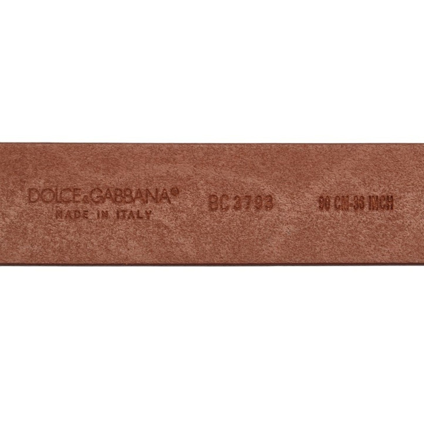 Dolce & Gabbana Logo Plate Belt 90.36 Bc3793 Brown Leather