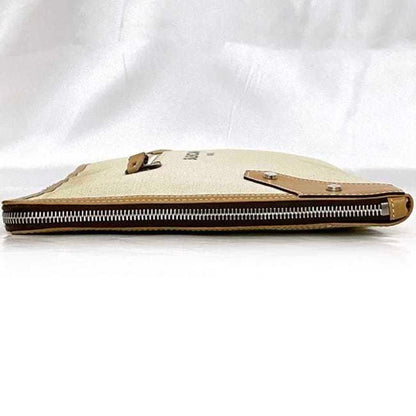 Balenciaga Clutch Bag Ec-22272 Beige Natural 419994 Handbag Canvas Leather 9260 D 535269 Balenciaga