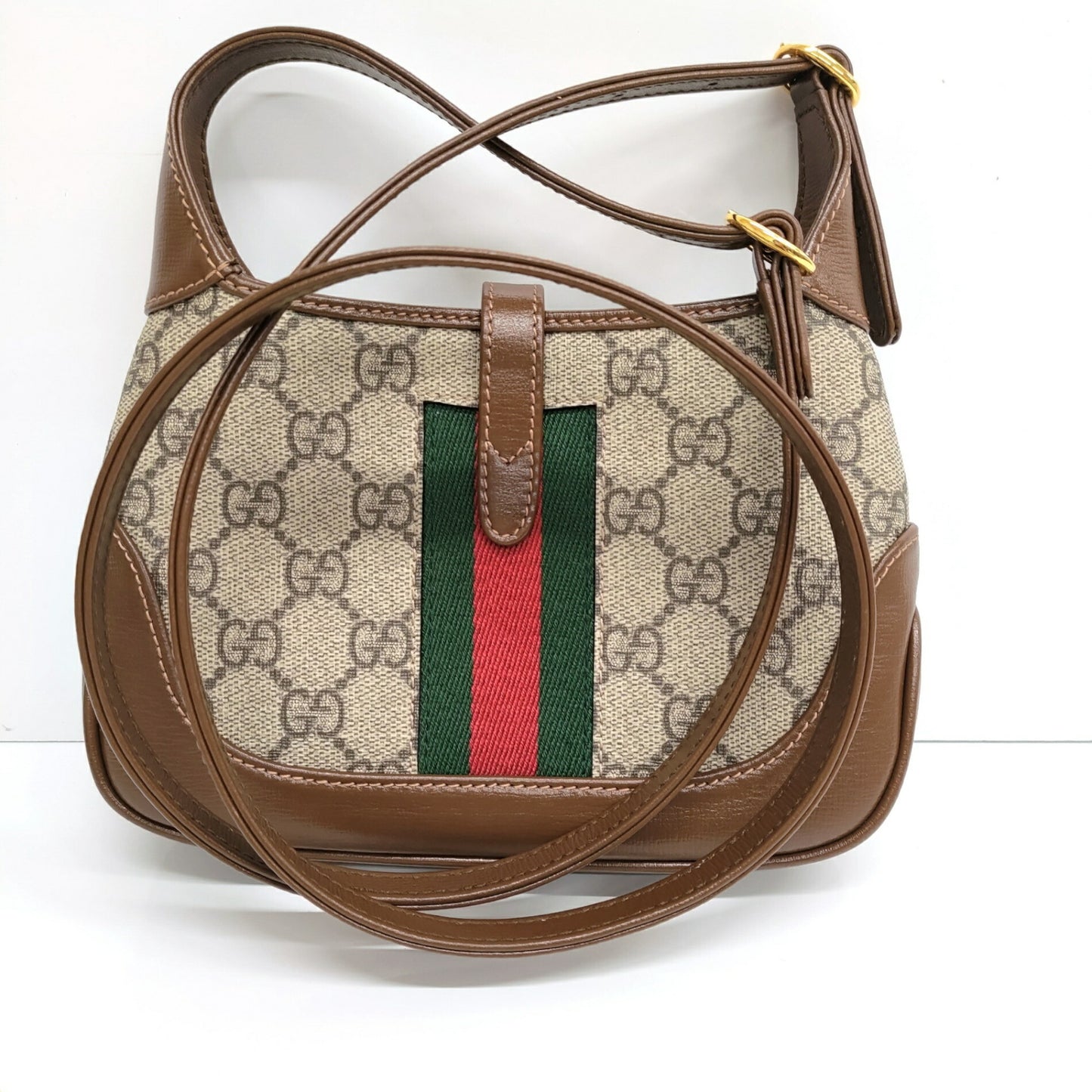 Gucci Gg Canvas Sherry Line Jackie 1961 Handbag (637092)