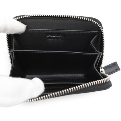 Prada Wallet/Coin Case Round Leather 2Mm003 Prada Wallet Coin Purse Black