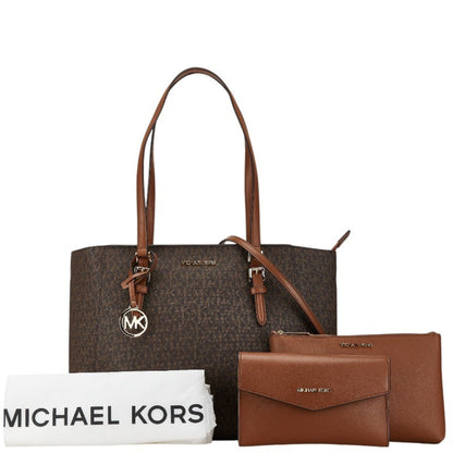 Michael Kors Signature Tote Bag Shoulder 35F3Gcft9T Brown Leather