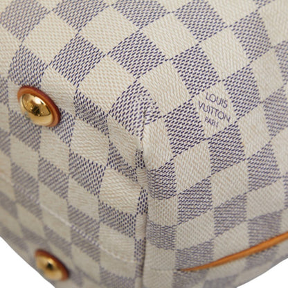 Louis Vuitton Damier Azur Cabas Mm Handbag Tote Bag N41375 White Leather