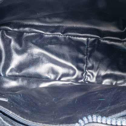 Celine Blason Shoulder Bag In Navy Macadam