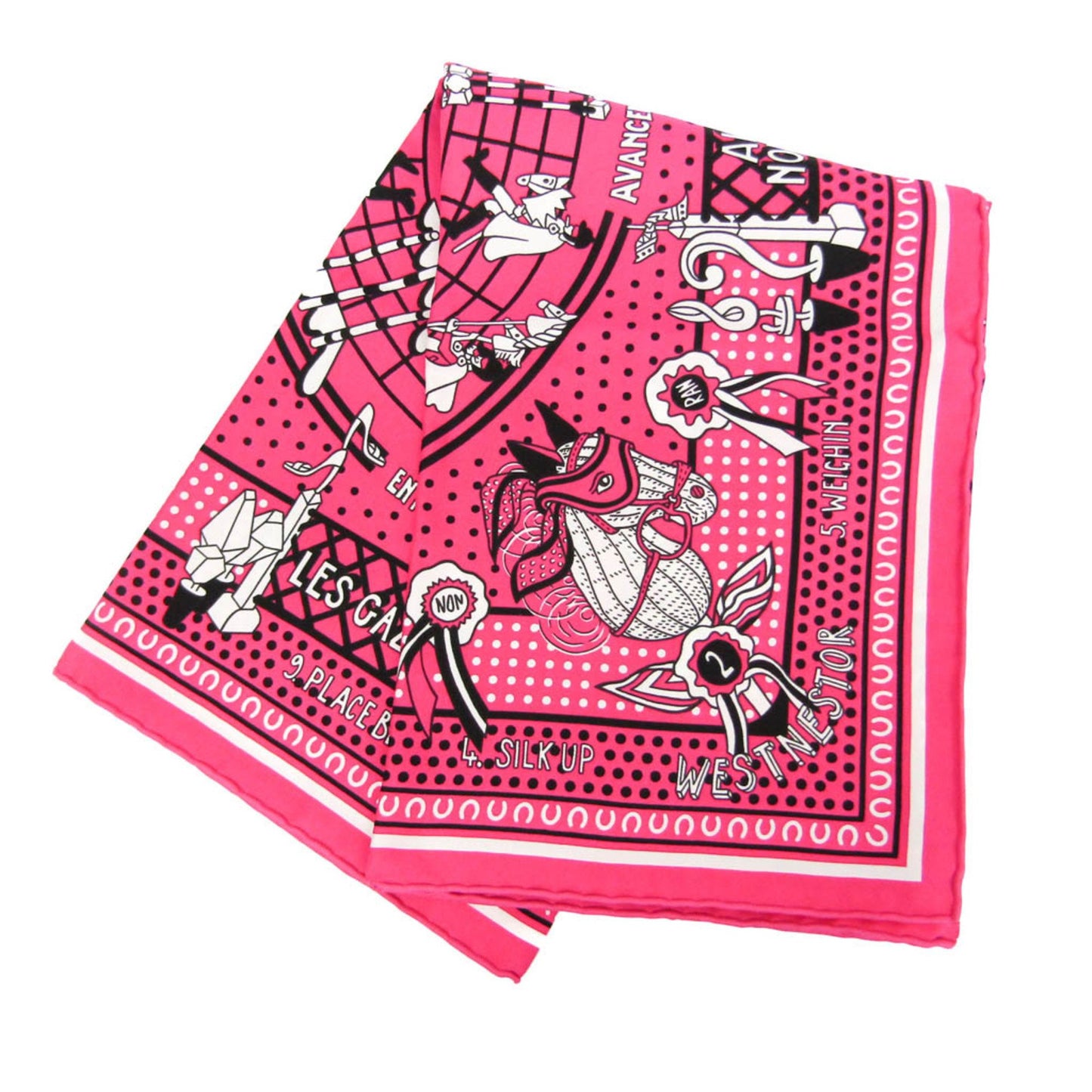Hermes Carre 55 Hot To Tror Women'S Silk Bandana Black