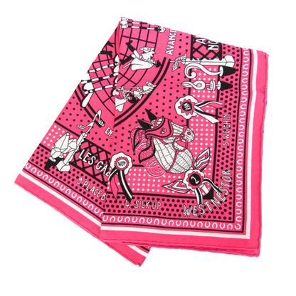 Hermes Carre 55 Hot To Tror Women'S Silk Bandana Black