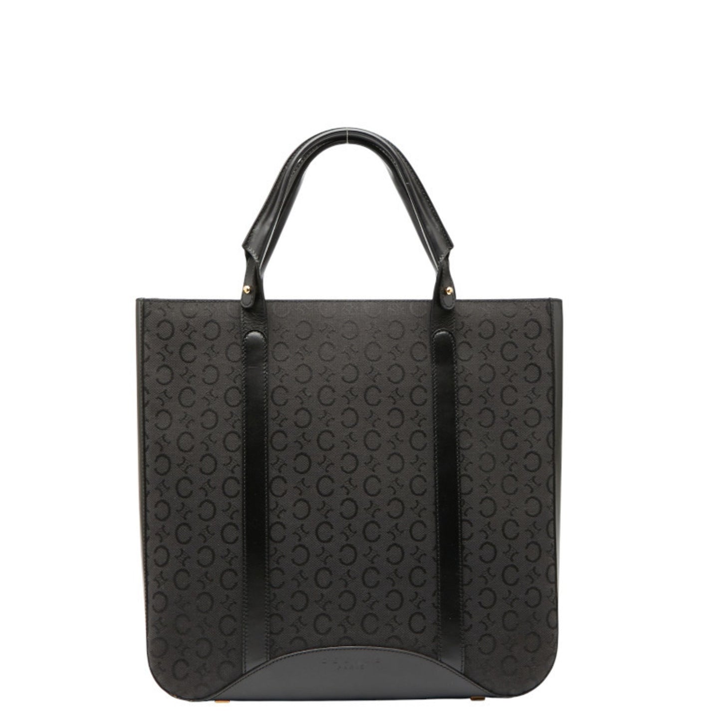 Celine C Macadam Handbag Tote Bag In Black Canvas