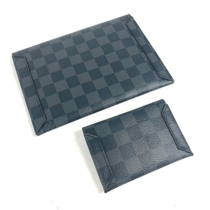 Louis Vuitton N60255 Damier Graphite Alpha Triple Pouch Bag Set Of 3 Long Wallet Business Card