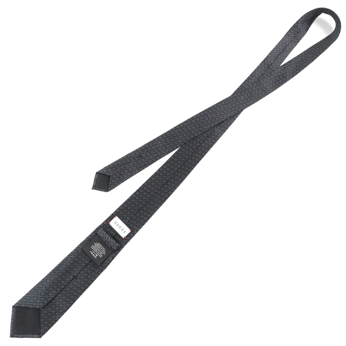 Gucci 100% Silk G Logo Regimental Stripe Tie