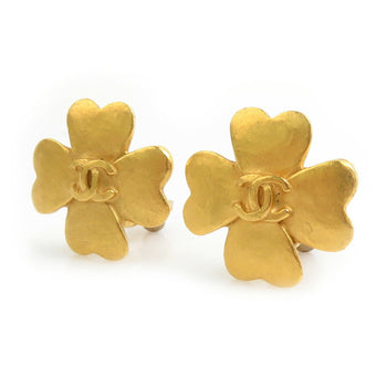 Chanel Coco Mark Metal Gold Earrings