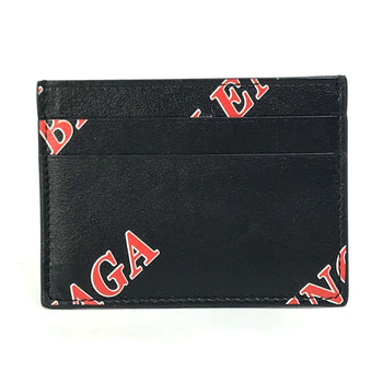 Balenciaga 594309 Logo Print Name Card Holder Card Case Black