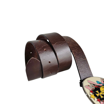 Vivienne Westwood Leather Orb Oval Buckle Belt