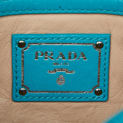 Prada Nappa Gaufre Chain Shoulder Bag Bt0939 Blue Leather