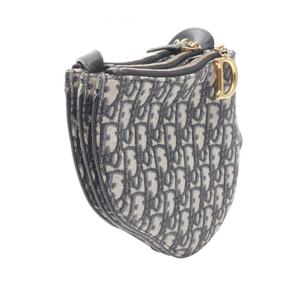 Christian Dior Dior Saddle Bag Oblique Shoulder Canvas Leather