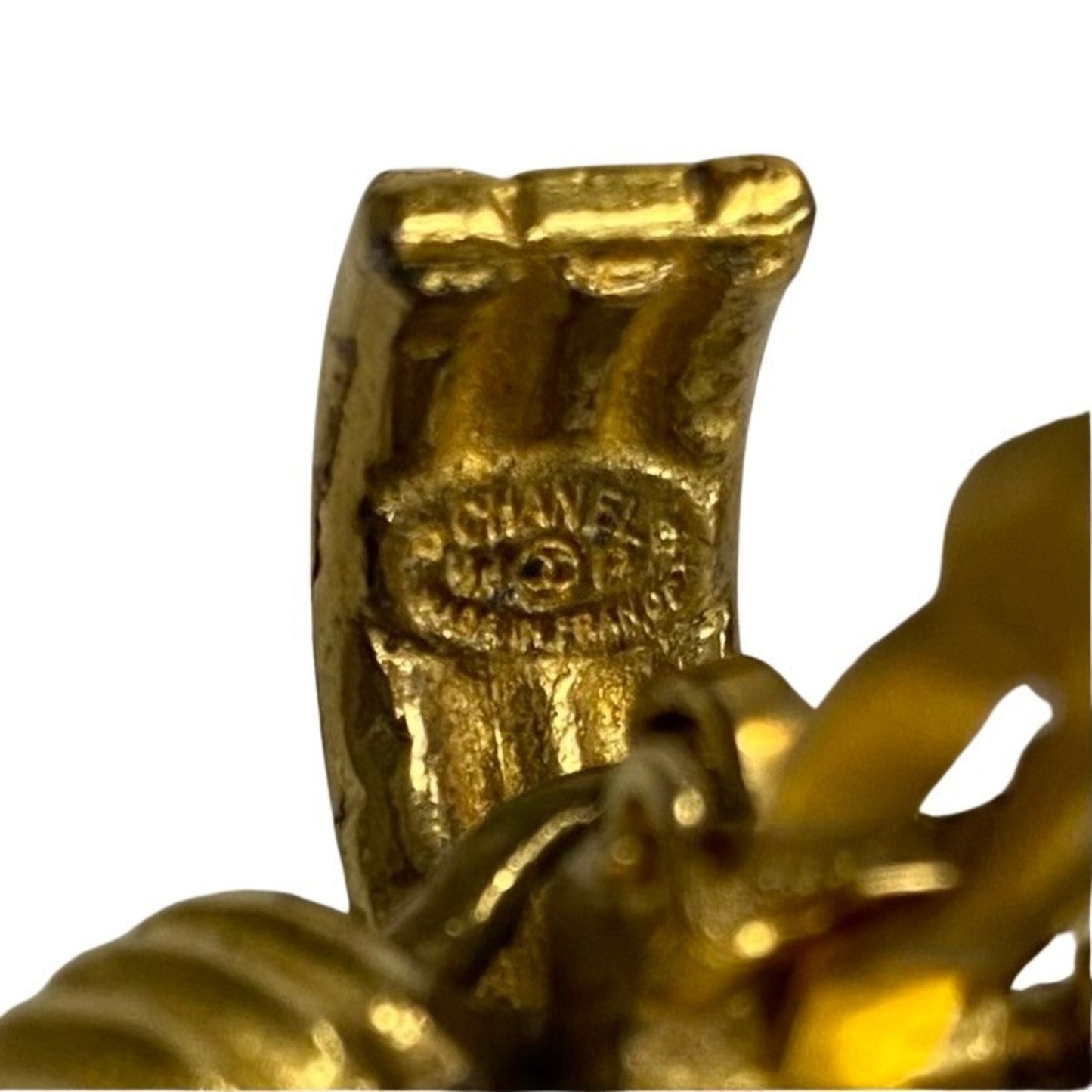 Chanel 94P Engraved Coco Mark Metal Fittings Gp Earrings