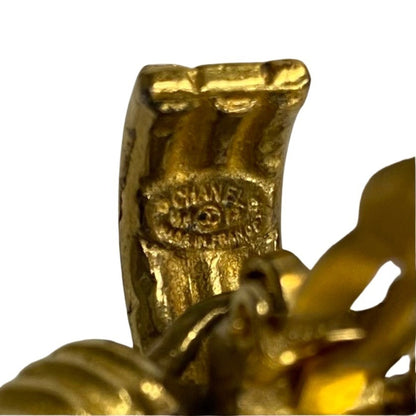 Chanel 94P Engraved Coco Mark Metal Fittings Gp Earrings