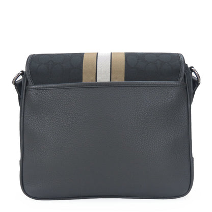 Coach Shoulder Bag C6583 Signature Canvas Leather Black Stripe