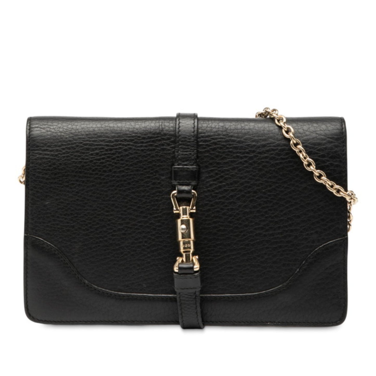 Gucci New Jackie Chain Shoulder Bag 283061 Black Leather