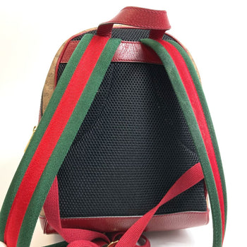 Gucci 647816 Gg Supreme Backpack Backpack Beige X Red