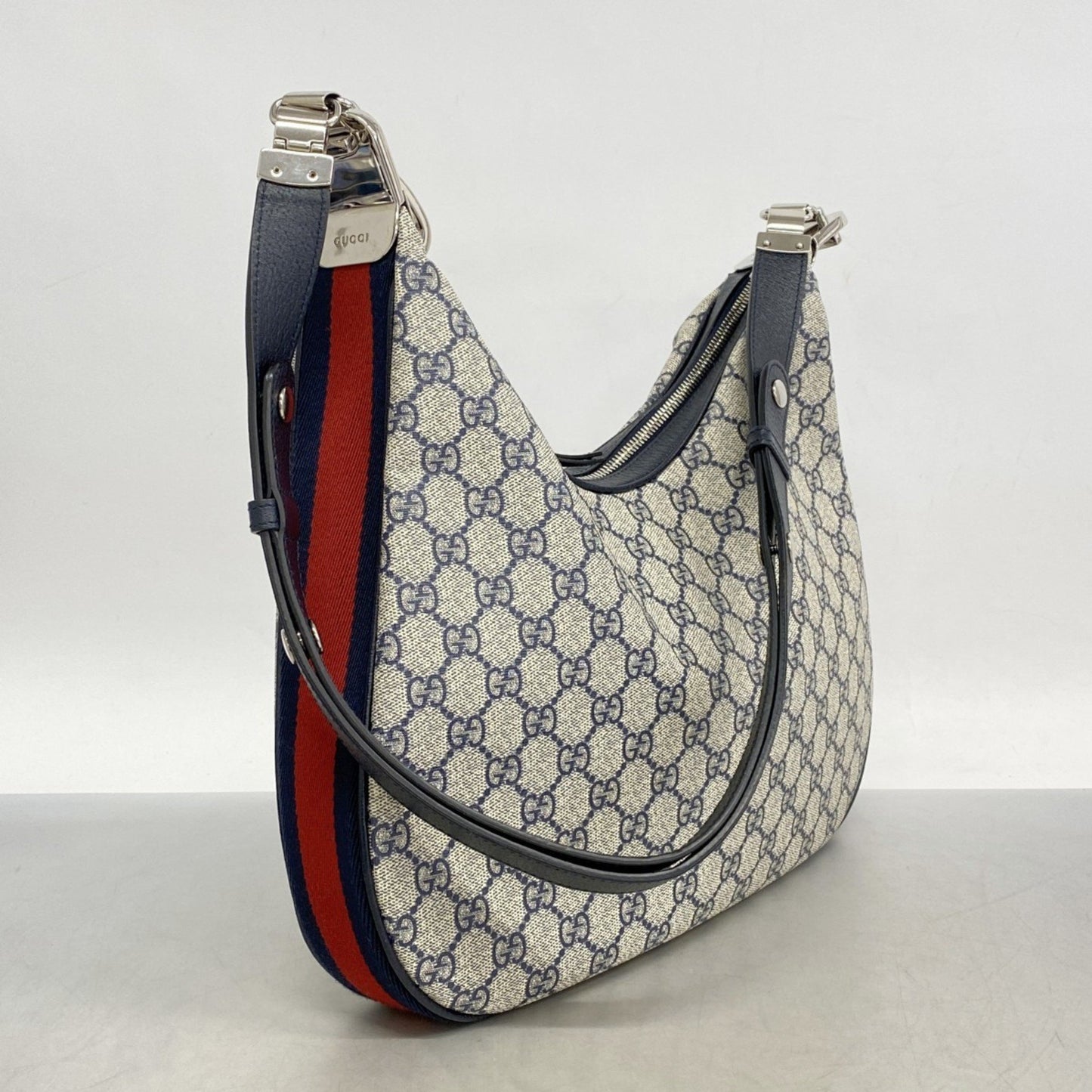 Gucci Gg Supreme Sherry Line Shoulder Bag 702823 Navy