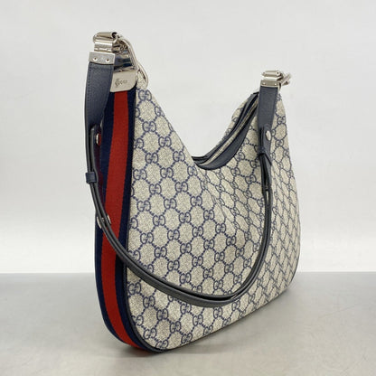 Gucci Gg Supreme Sherry Line Shoulder Bag 702823 Navy