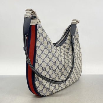 Gucci Gg Supreme Sherry Line Shoulder Bag 702823 Navy