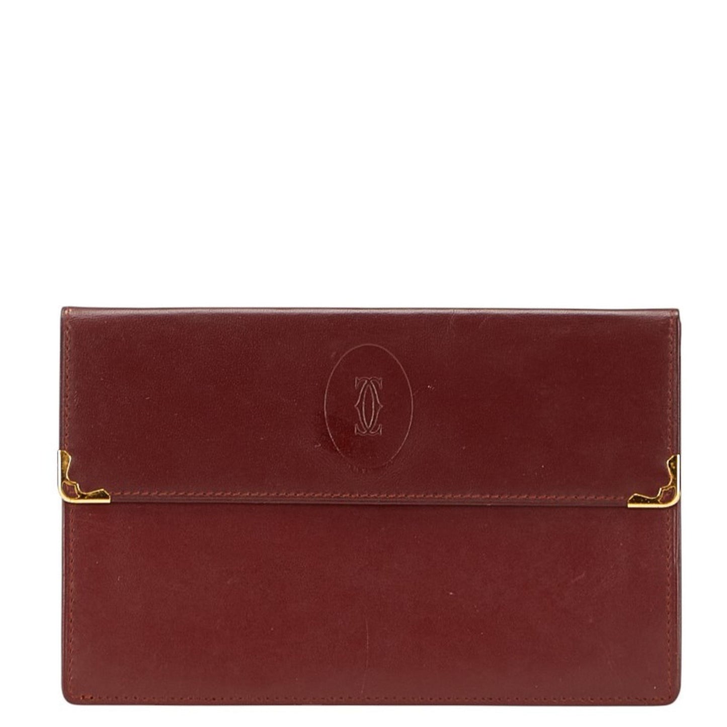 Cartier Must Line Long Wallet Wine Red Bordeaux Leather