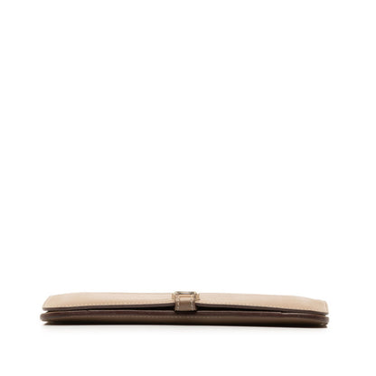 Hermes Dogon Gm Long Wallet Etoupe Silver Swift