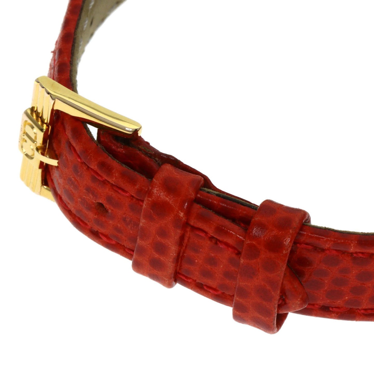 Christian Dior D58-121-2 Round Face Stainless Steel Leather Watch