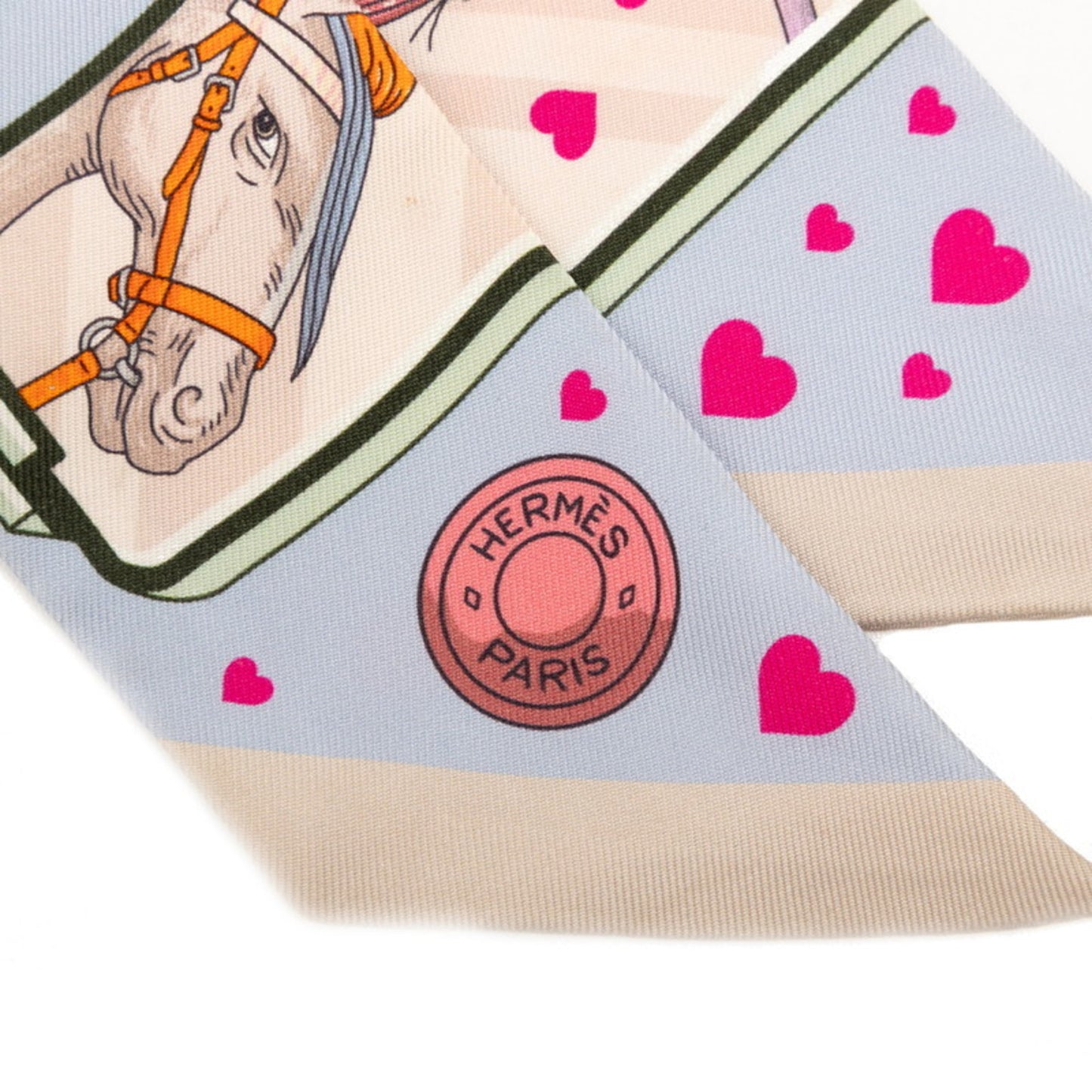 Hermes Twilly Story Scarf Muffler In Blue