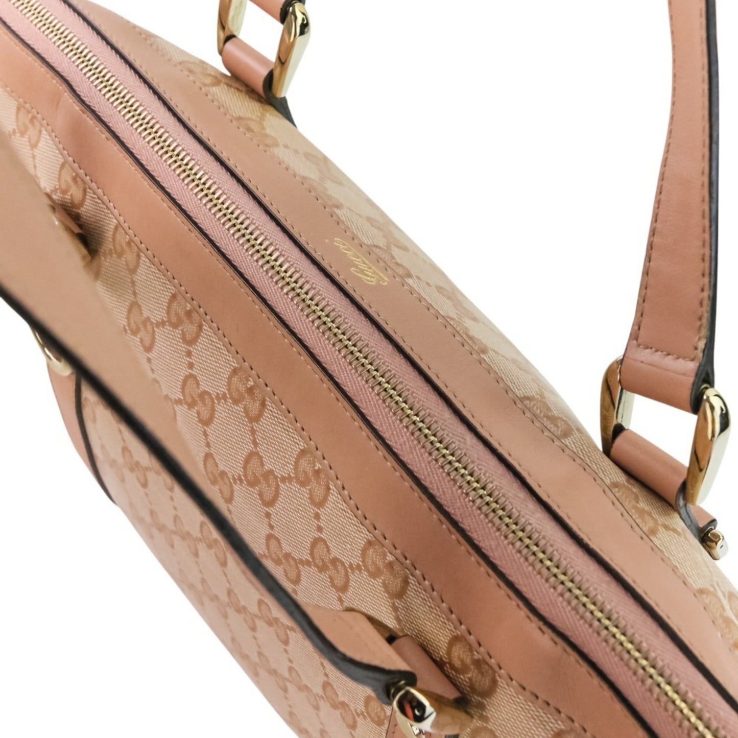 Gucci Abbey Line Gg Pattern Tote Bag With Interlocking Charm