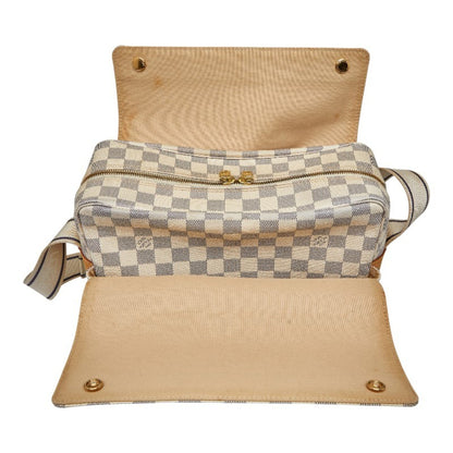 Louis Vuitton Damier Azur Naviglio Shoulder Bag N51189 White Leather