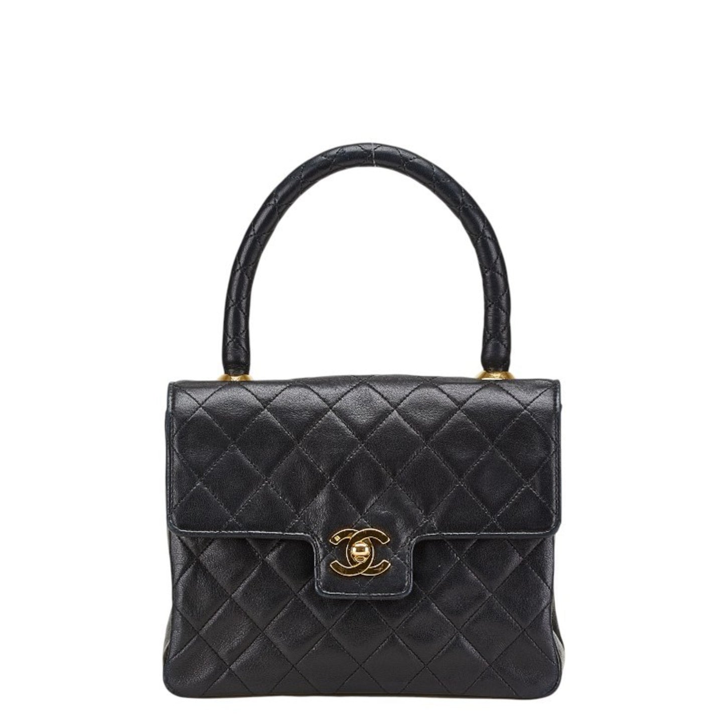 Chanel Matelasse Coco Mark Handbag In Black Lambskin