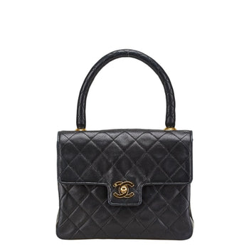 Chanel Matelasse Coco Mark Handbag In Black Lambskin