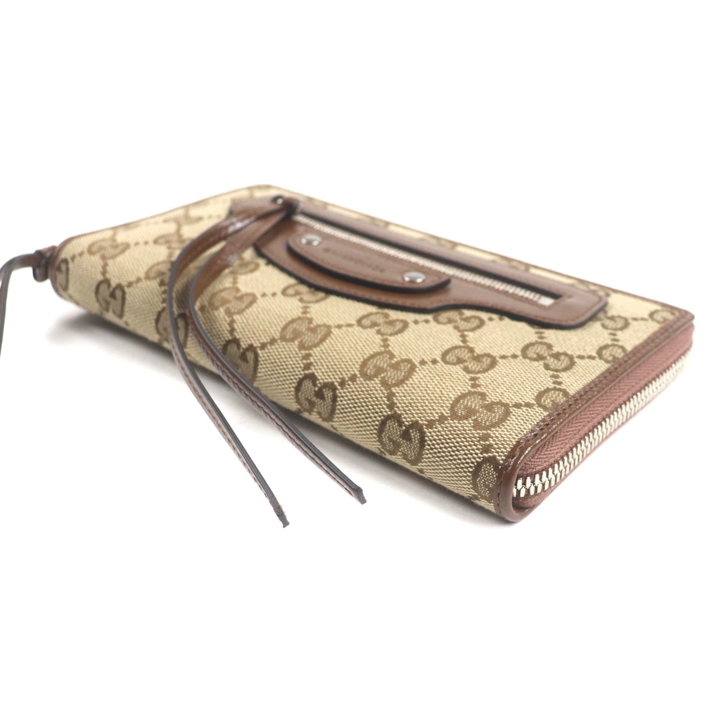 Gucci Balenciaga The Hacker Project Neoclassic Canvas And Leather Gg Print Round Zip Wallet