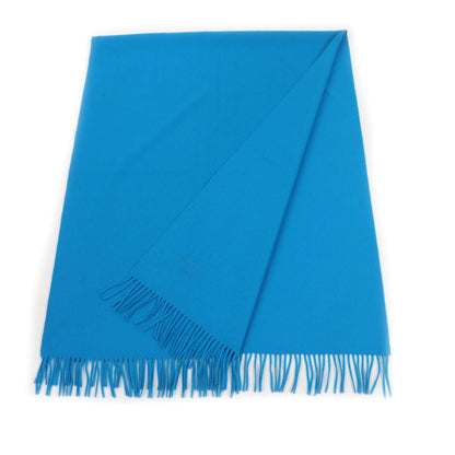 Hermes 100% Cashmere Large Stole/Shawl/Scarf With Embroidered Logo And Fringe