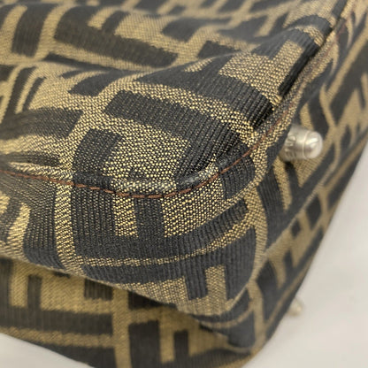 Fendi Zucca Nylon Canvas Handbag In Brown