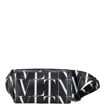 Valentino Body Bag Waist Shoulder Black Leather