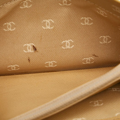 Chanel Coco Button Long Wallet Yellow Leather