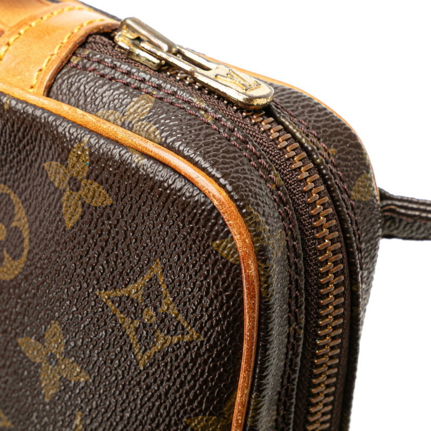 Louis Vuitton Monogram Pochette Marly Bandouliere Crossbody Shoulder Bag M51828 Brown Leather