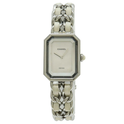 Chanel Premiere White Shell Dial Large Stainless Steel Leather